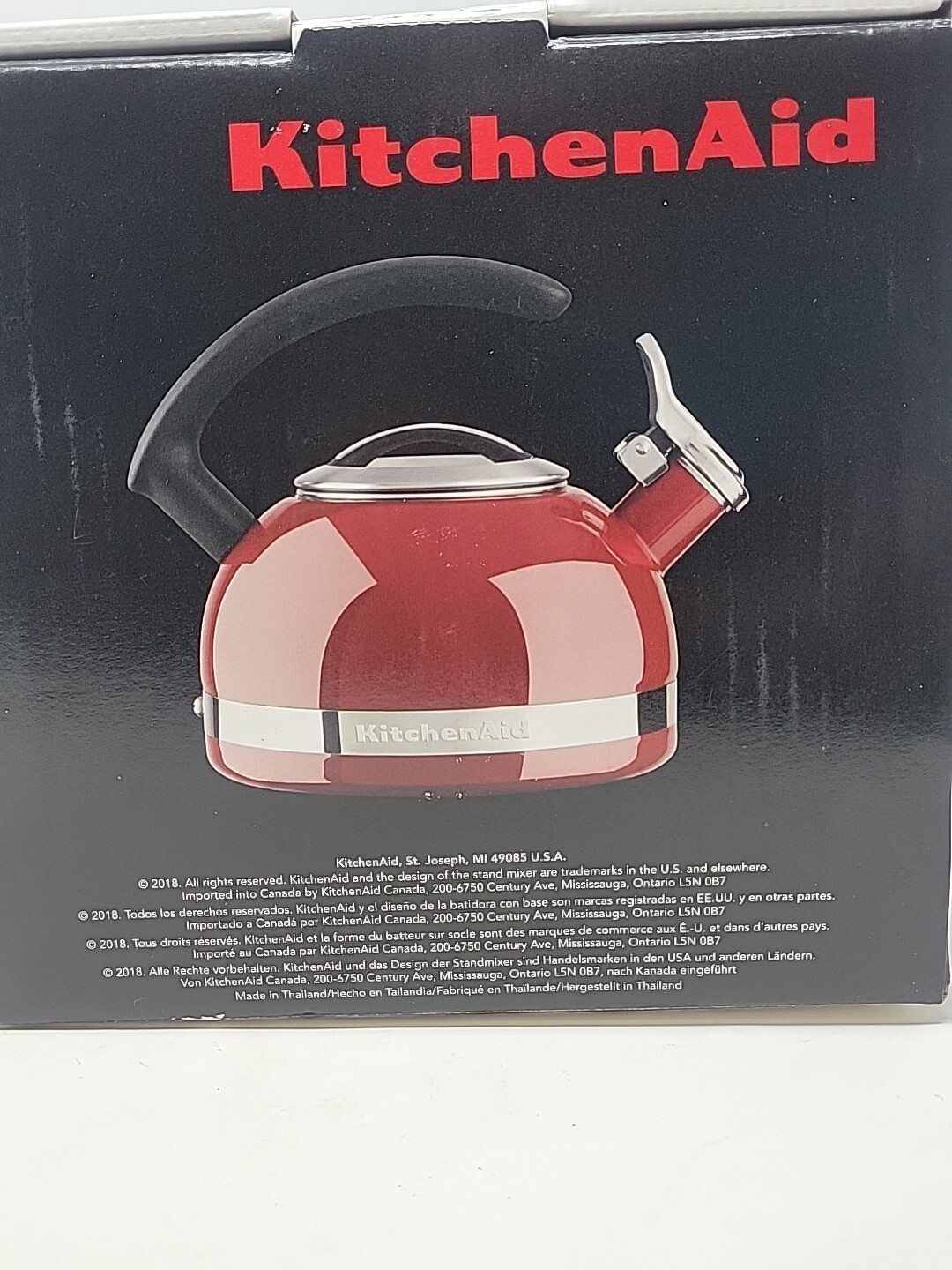 KitchenAid 2 Quart Whistling Tea Kettle Empire Red Enamel C Handle