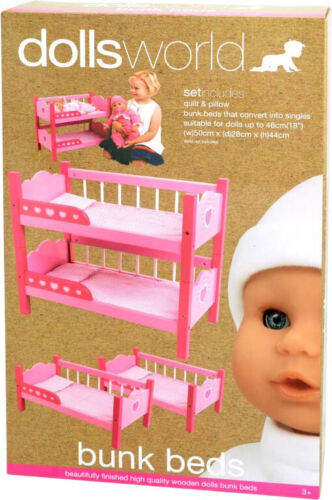 NEW Dollsworld Wooden Bunk Beds- Dolls Not Included from Mr Toys - Picture 1 of 4