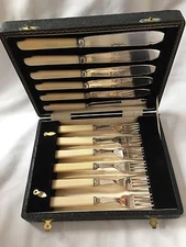 SILVER PLATED EPNS A1 FISH SET  & BOX