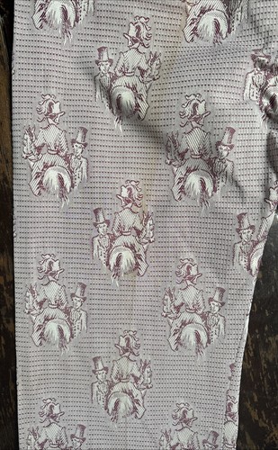 Vtg 70s FIX-LINE RARE Pink VICTORIAN Print Pattern Pocket Trousers 28” Waist TLC - Picture 21 of 24