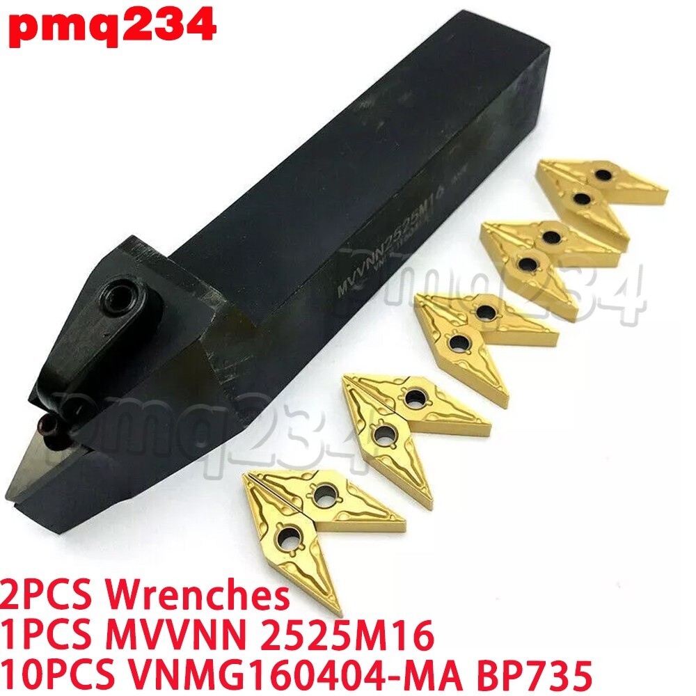 1PCS MVVNN 2525M16 25mm Lathe Neutral Turning Tool Holder +10P
