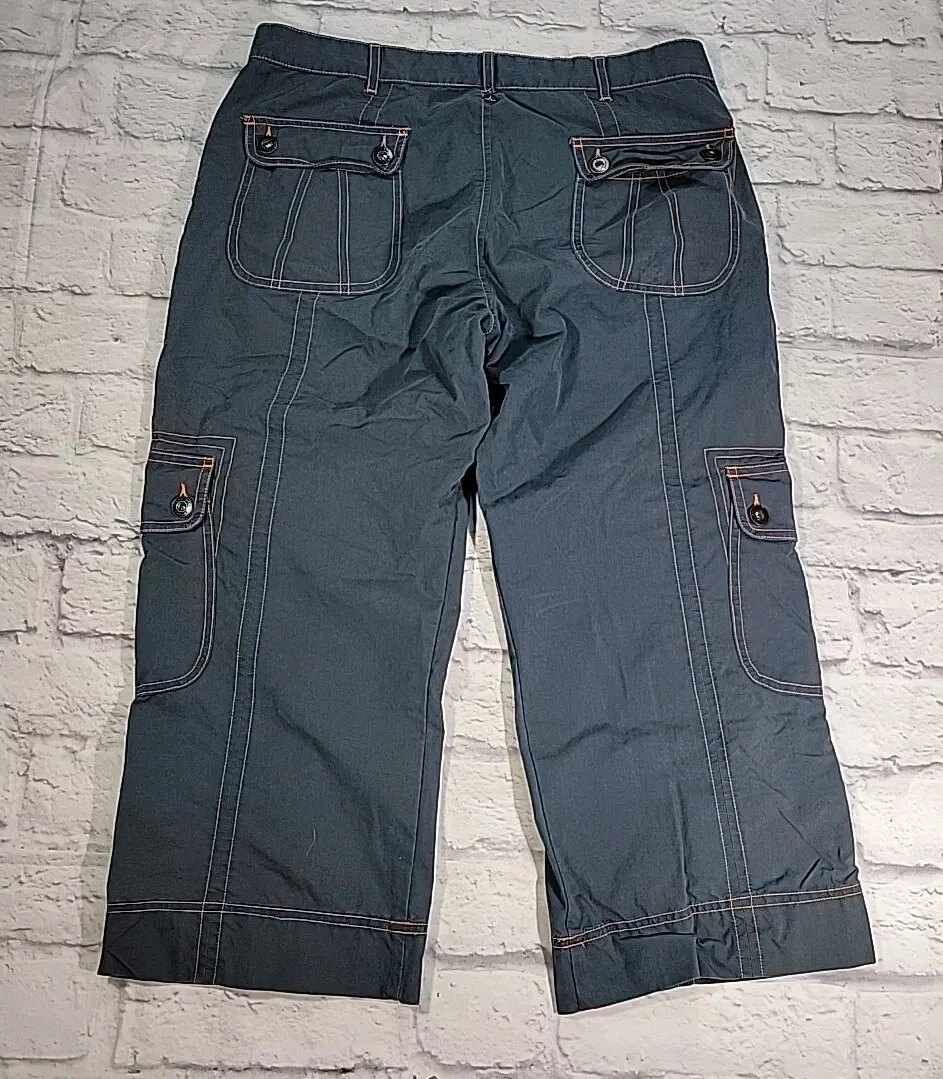 prana breathe capri hiking orange stitch cargo pants