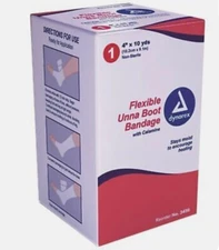 Flexible Unna Boot Bandage w/Zinc Calamine 4"x10 Yds Leg Ulcers Dynarex 3456