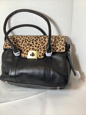 HTF Hotter Shoes Chelsea Handbag. Black Leopard Color. Leather. New