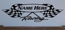 PERSONALIZED NAME RACING Words Lettering Vinyl Wall Decal Kids Room Nursery 36"