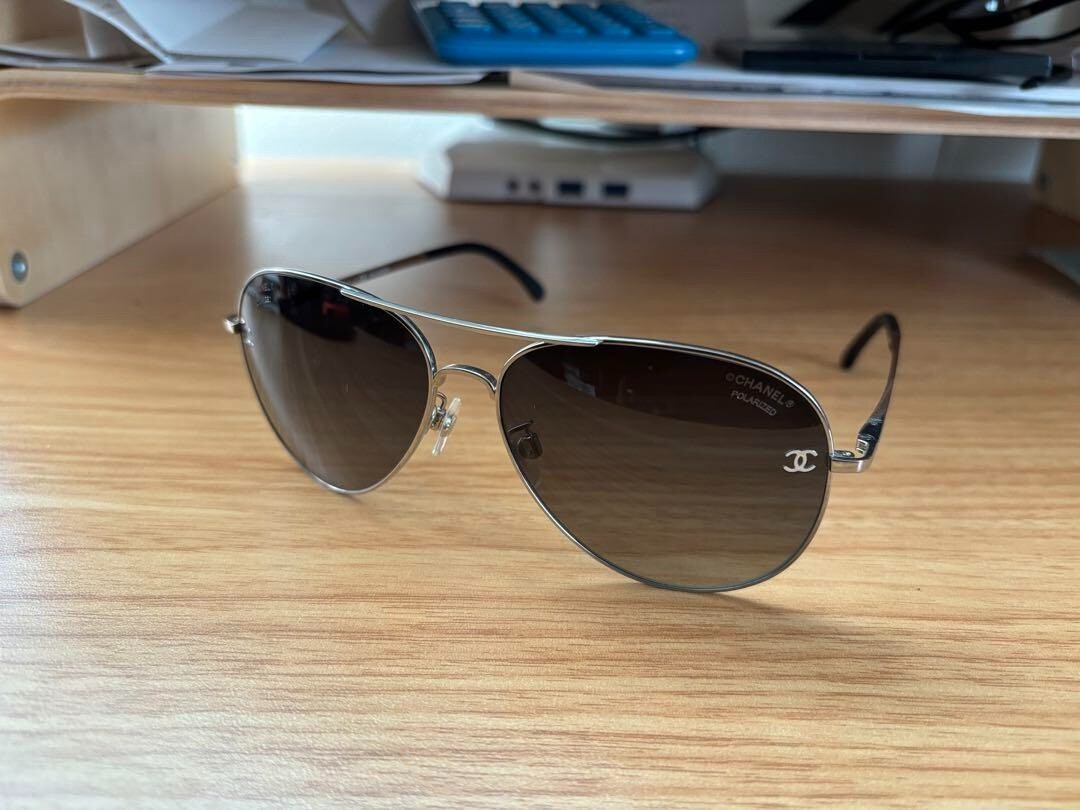 CHANEL 4189 Silver Frame Sunglasses with Coco Mark #1