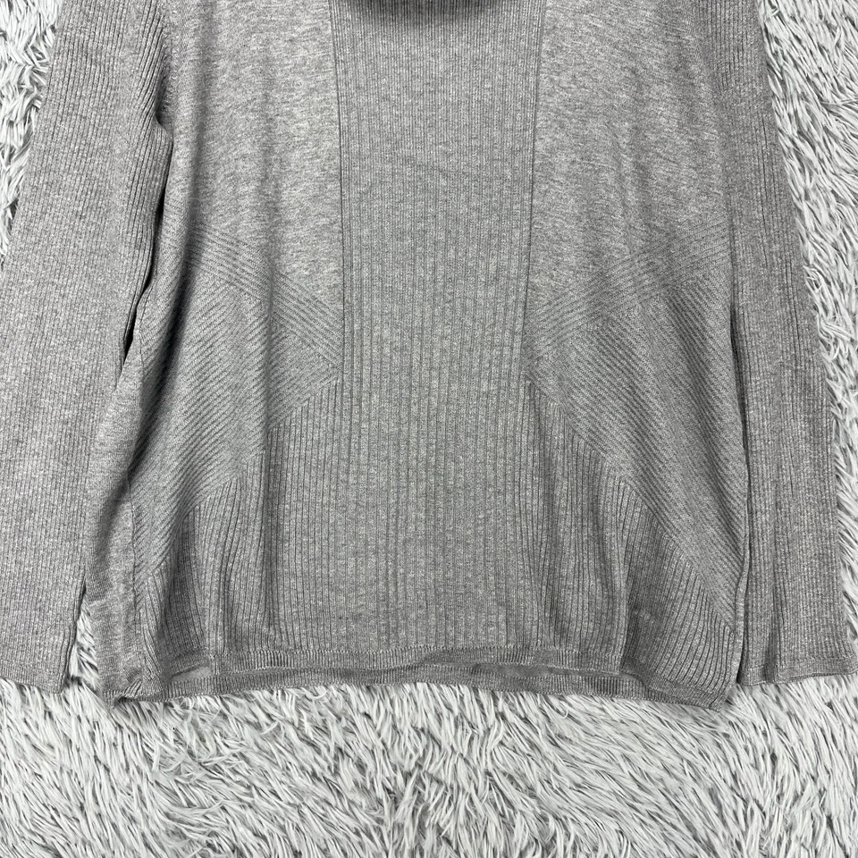 Investments Cowl Kneck Pullover Sweater Women's L Gray Knit Casual Boho Artsy - Image 3 of 4