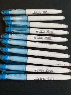 Lot of 10, Pilot Frixion Light Blue Highlighter Pen Erasable ''San Diego Mesa''