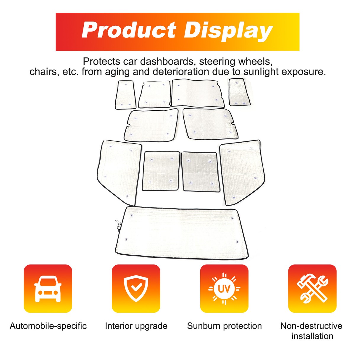 Full Windshield Sun Visor Sunshade Cover For Toyota Land Cruiser