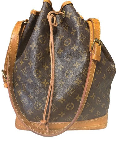 Vintage Louis Vuitton NOE Monogram Drawstring Bucket Bag Shoulder Purse Brown