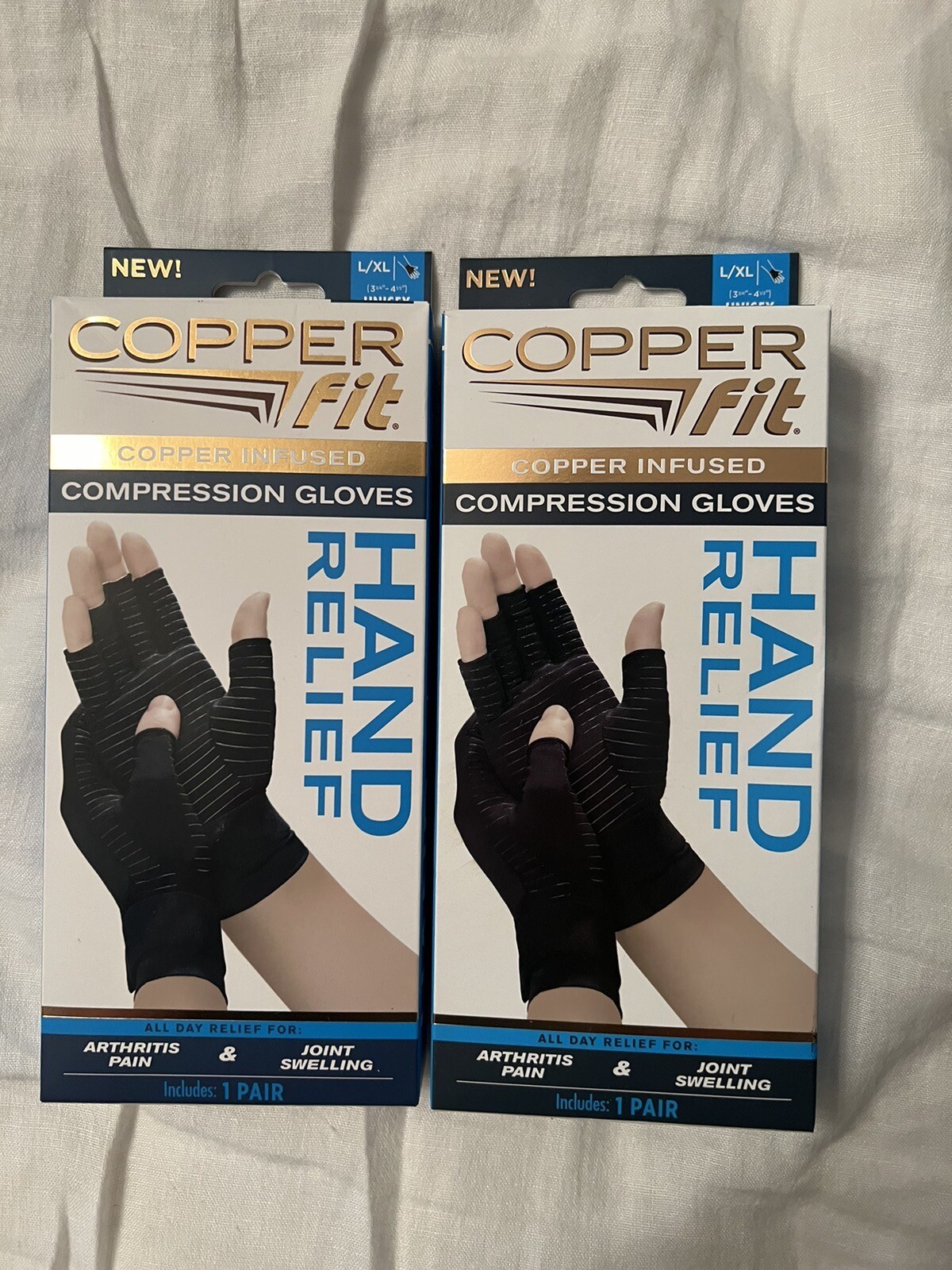 Copper Fit Hand Relief Gloves L/XL 2 Boxes Free Shipping Volume Prices 754502040216 eBay