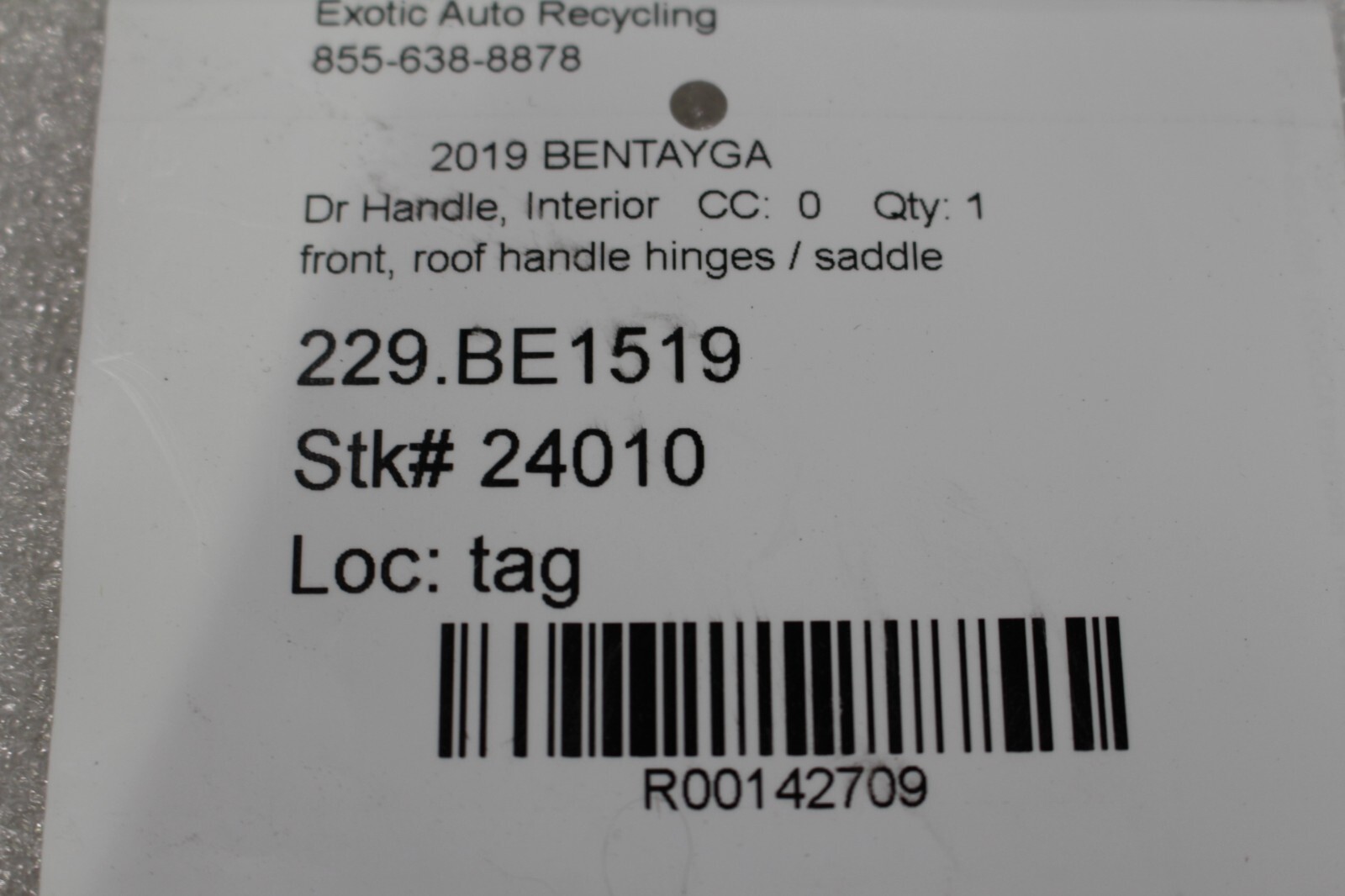 Bentley Bentayga, Front Roof Handle, Used