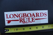 Longboards Rule Pure Beach Classics 1986 Clear Red V42A Vintage Surfing STICKER
