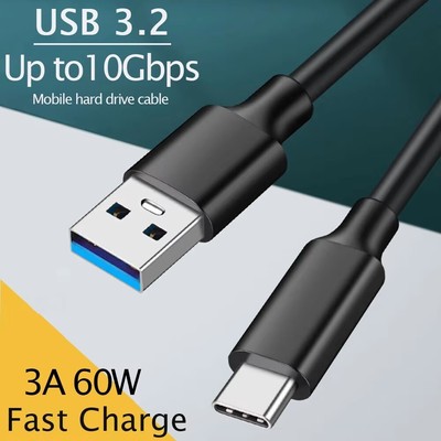 10Gbps USB A to Type C Fast Charging Date Sync Cable for iPhone 15 16 Samsung