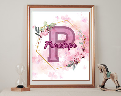 Custom Name Print, Girl Name Print, Custom Initial Print, Digital Download