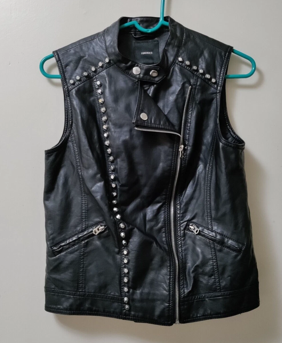 Faux Leather Sleeveless Moto Jacket | Forever 21