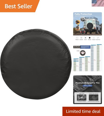 #ad Weather Resistant Black Spare Tire Cover for 24 25.75 Inch Diameter Tires $32.29