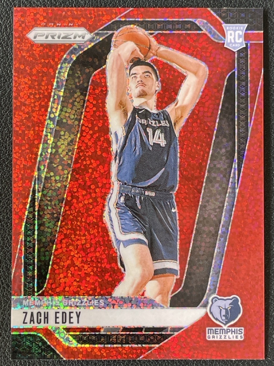 Zach Edey 2024-25 Panini Prizm Red Sparkle Base RC #249
