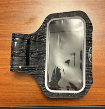 Universal Cell Phone Armband Black/White Patterned Adjustable Hook Loop