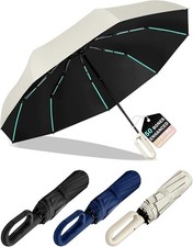KLYOZO 10-Shaft 50-Rib Reinforced Heavy-Duty Umbrella, Automatic Open/Close...