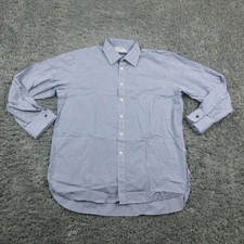 Charles Tyrwhitt Shirt Mens 17 35 Blue Gingham Check Dress Button Front Cotton