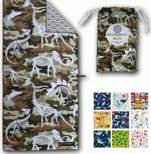 Microfiber Kids Beach Towels  Pouch 60"x30" for Girls  Boys - Quick Dry Poo...