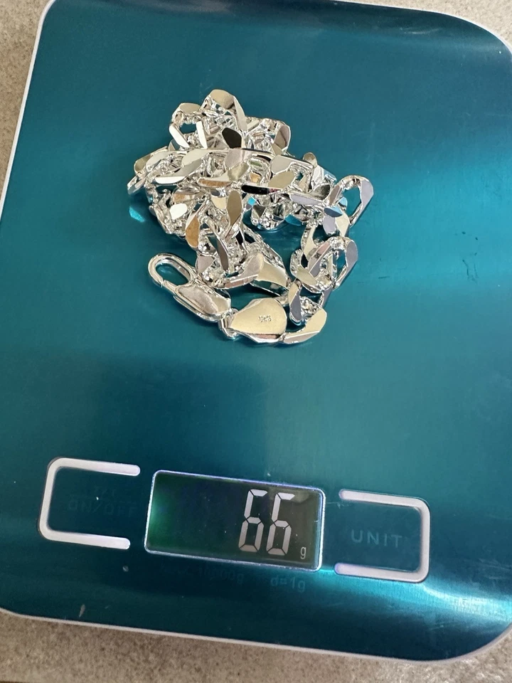 925 Sterling Silver Cuban Link Chain 12mm 50cm Heavy Necklace 66g Men Jewelry  - Bild 4 von 4