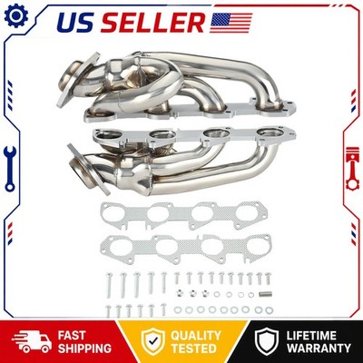 Exhaust Headers Compatible with Dodge Ram Direct Fit 2Pcs GEARZAAR Shorty New