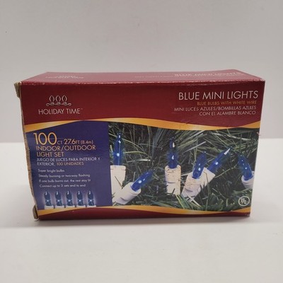 Holiday Time 100 Blue Mini Holiday/Christmas Lights 27 Ft