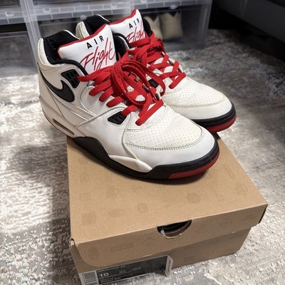 Used Nike Air Flight 89 Black / Sport Red Cool Grey / Grey White / Noir Sz 10