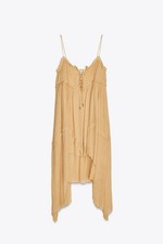 ZARA NWT COLLECTION ASYMMETRIC RUFFLED DRESS XS Yellow
