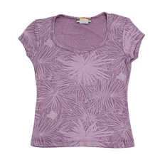 Vintage Y2K Purple Babydoll T Shirt Small Stretchy Fairy Grunge Retro Print Tee