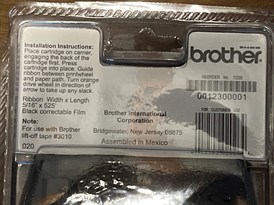 Brother 1230 Black Correctable 1030 Film Ribbon 2-Pack - NOS USA Genuine Sealed - Image 2 of 2