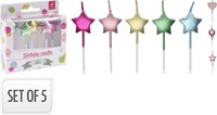 Ohne Marke Geburtstagskerzen Bunt Wachs 6 Cm 5 StüCk Sortiert S37400190
