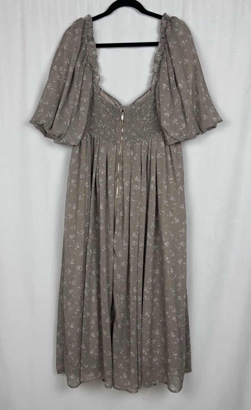 Worth Collective Women’s L Harlow Maxi Dress in Taupe Floral - Bump Friendly