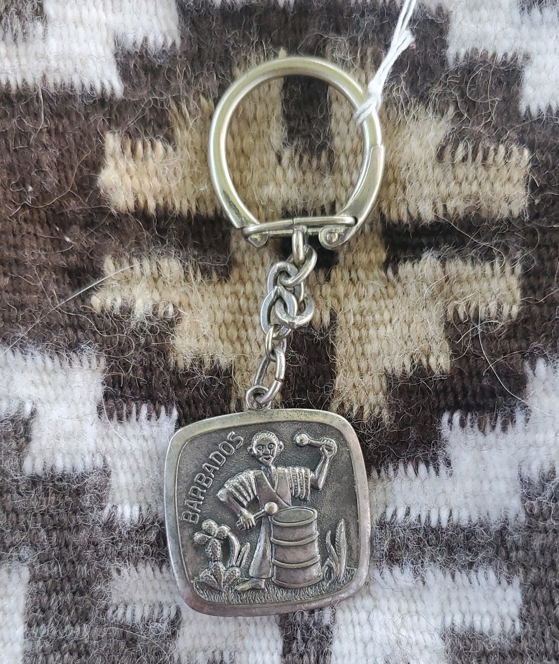 Vintage Barbados Key Chain Drummer and Cactus