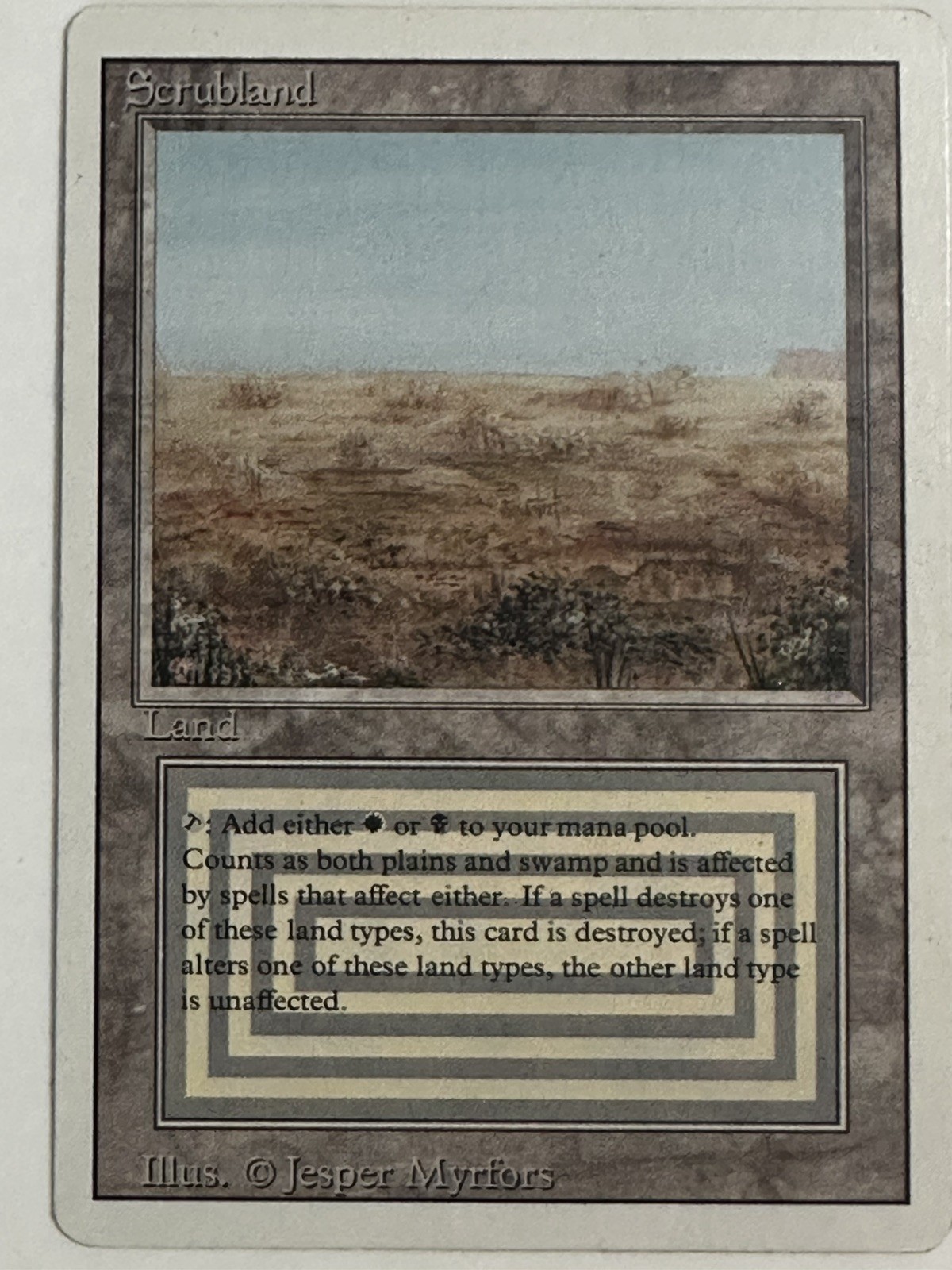 Scrubland MTG Revised Edition 1994 Dual Land Reserved List MP Magic Gathering 