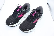 Brooks Ghost 14 Womens Size 7 Black White Pink Athletic Running Shoes Sneakers