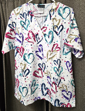 Cherokee Heartbeat 2 Pocket V-Neck Scrub Top Small NWOT