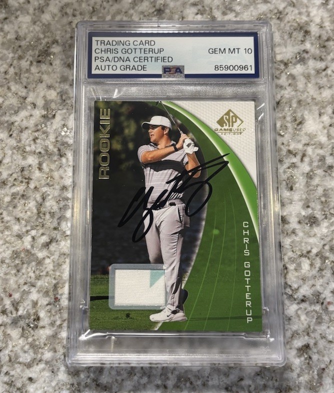 Chris Gotterup 2024 Upper Deck SP Game Used AUTO PSA 10 RELIC ROOKIE PGA #65