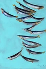 fish stylish modern art Oil painting UKRAINE DEMENKO NATALIA 8X12