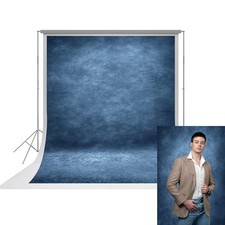 6x8ft Dark Blue Senior Portrait Backdrop, Abstract Textured, Photography Studio