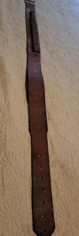 Hunter Leather ammo belt  145-LG Non Rust Buckle Vintage Used 25 Rounds
