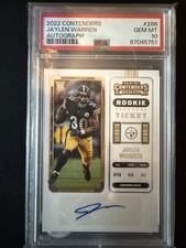 2022 Contenders JAYLEN WARREN RC Ticket Autograph PSA 10 Steelers Rookie