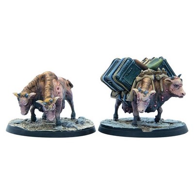 Fallout Brahmin Herd 32Mm Scale Modiphius 2 Unpainted Resin Miniatures