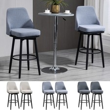HOMCOM Modern Bar Stools, Set of 2 Swivel Kitchen Bar Chairs