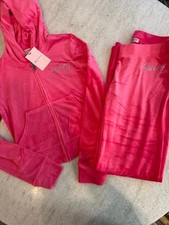Juicy Couture Size Small Pink Party Bling Tracksuit Hoodie  Pants Rare