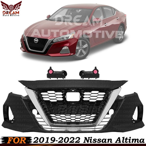 Front Bumper Cover Fascia & Grille Assembly Kit For 2019-2022 Nissan Altima
