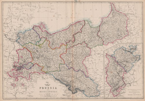 PRUSSIA & MECKLENBURG. Railways. JW LOWRY for the Dispatch atlas 1863 old map