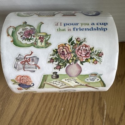 PSX Designs Friendship Stickers Sticker Roll Vintage RARE Tea, Letters, Loved 